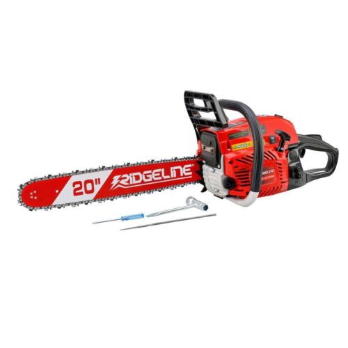 RIDGELINE Hand Chainsaw 20" 52-Cc Gas Rear Handle Automatic Chain Oiler w/ Case