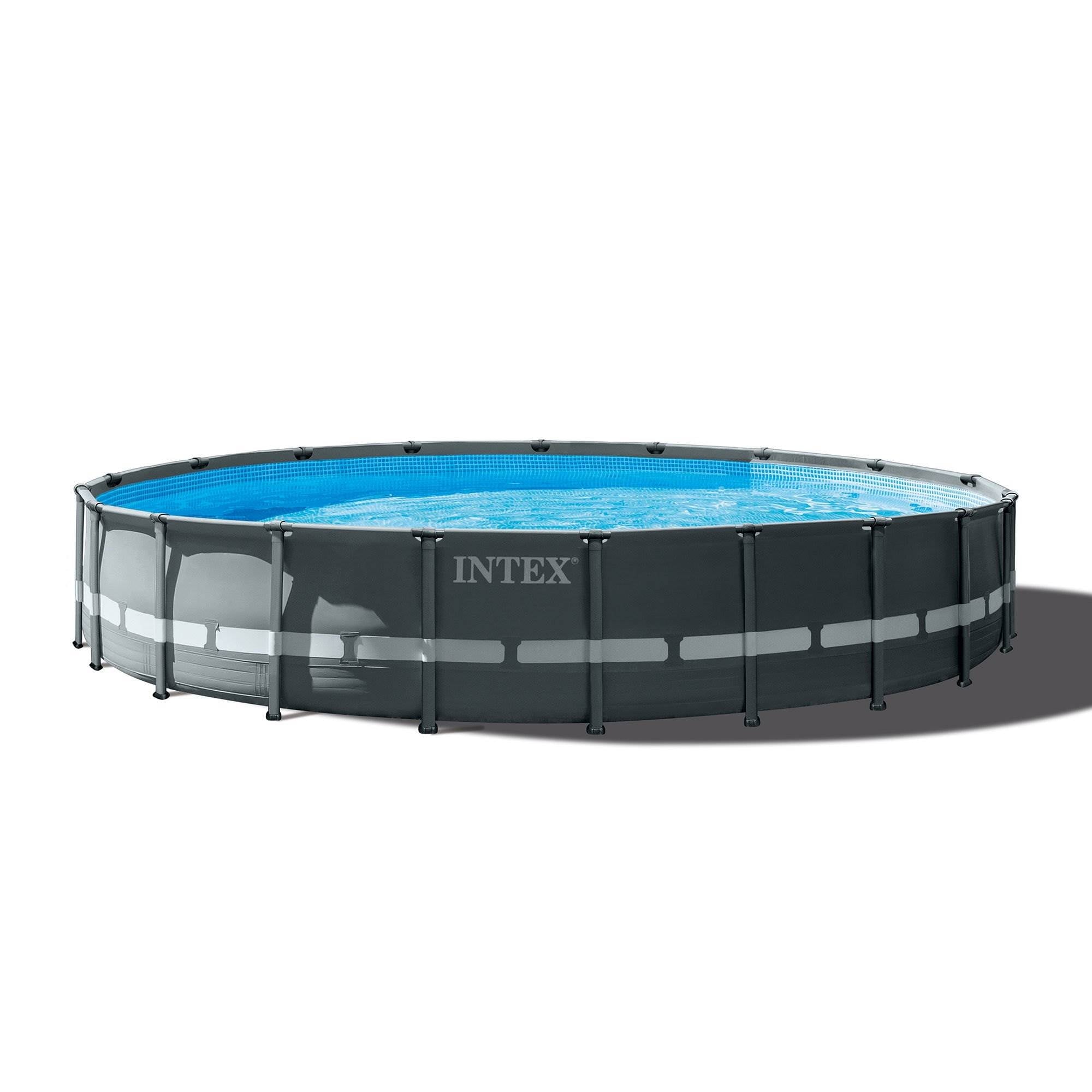 Intex 24ft x 52in Ultra XTR Round Frame Pool, Loungers (2 Pack), Floating Cooler, Ultra XTR Frame
