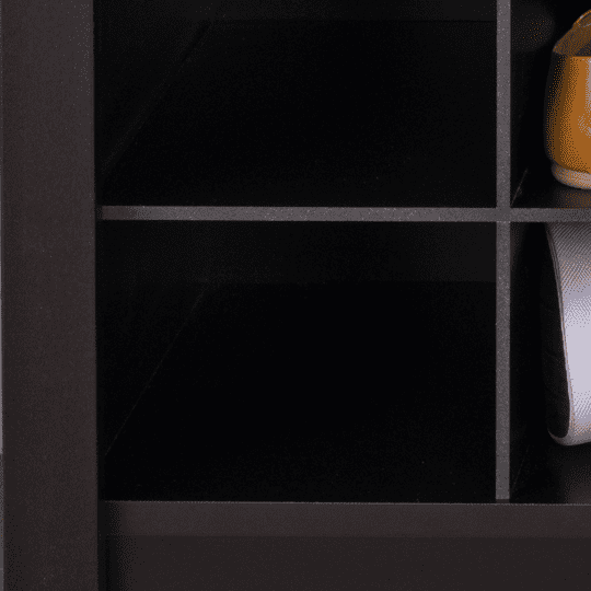 Prepac 3-Tier Storage Cubby Bench Shoe Rack, Wood, Brown