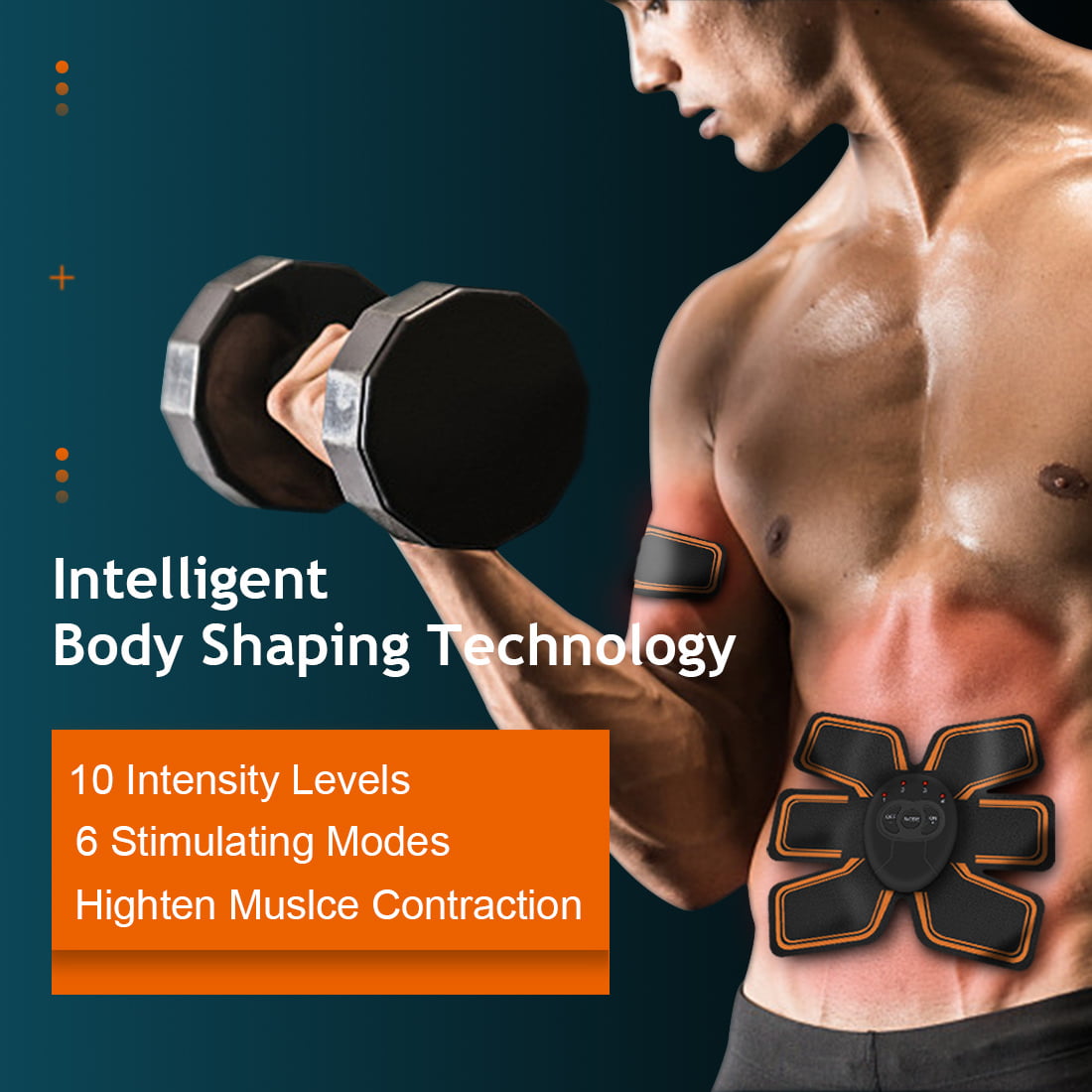 Ainope Muscle Toner, Abdominal Toning Belt EMS ABS Toner Body Muscle Trainer Wireless Portable Unisex Fitness Training Gear for Abdomen, Arm and Leg Training Home Office Exercise Equipment