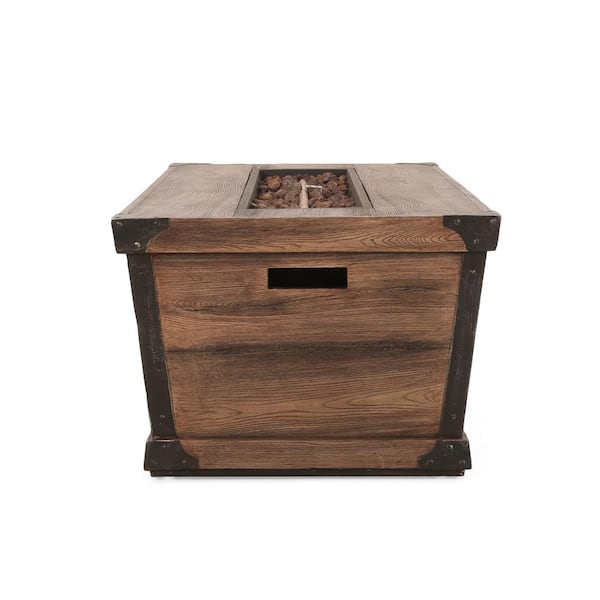 Kalmia Brown Rectangular Stone Fire Pit (No Tank Holder)
