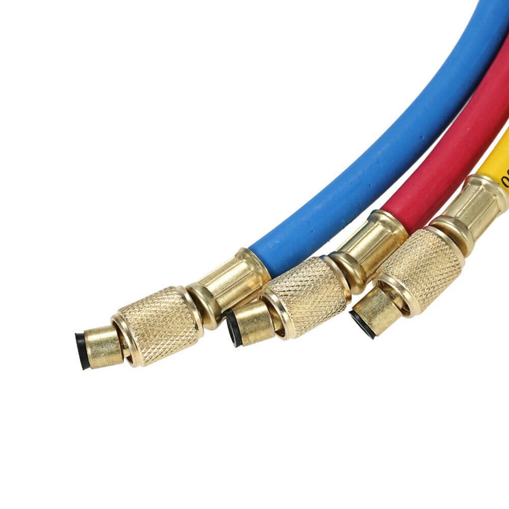 3 Pcs Manifold Gauge Set HVAC AC Refrigeration Hoses R12 R22 R502