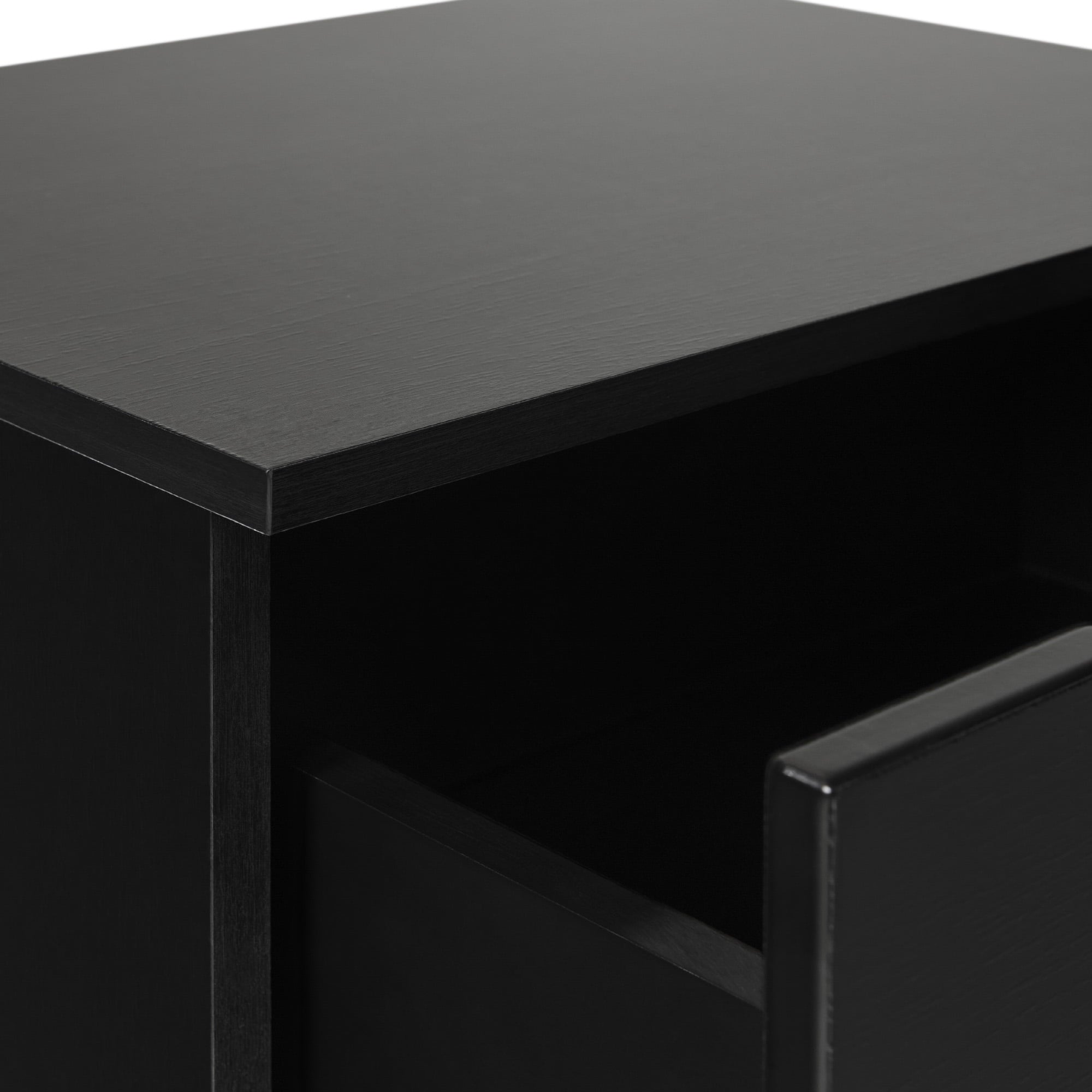 Walker Edison Modern Scandi 1-Drawer Nightstand, Black
