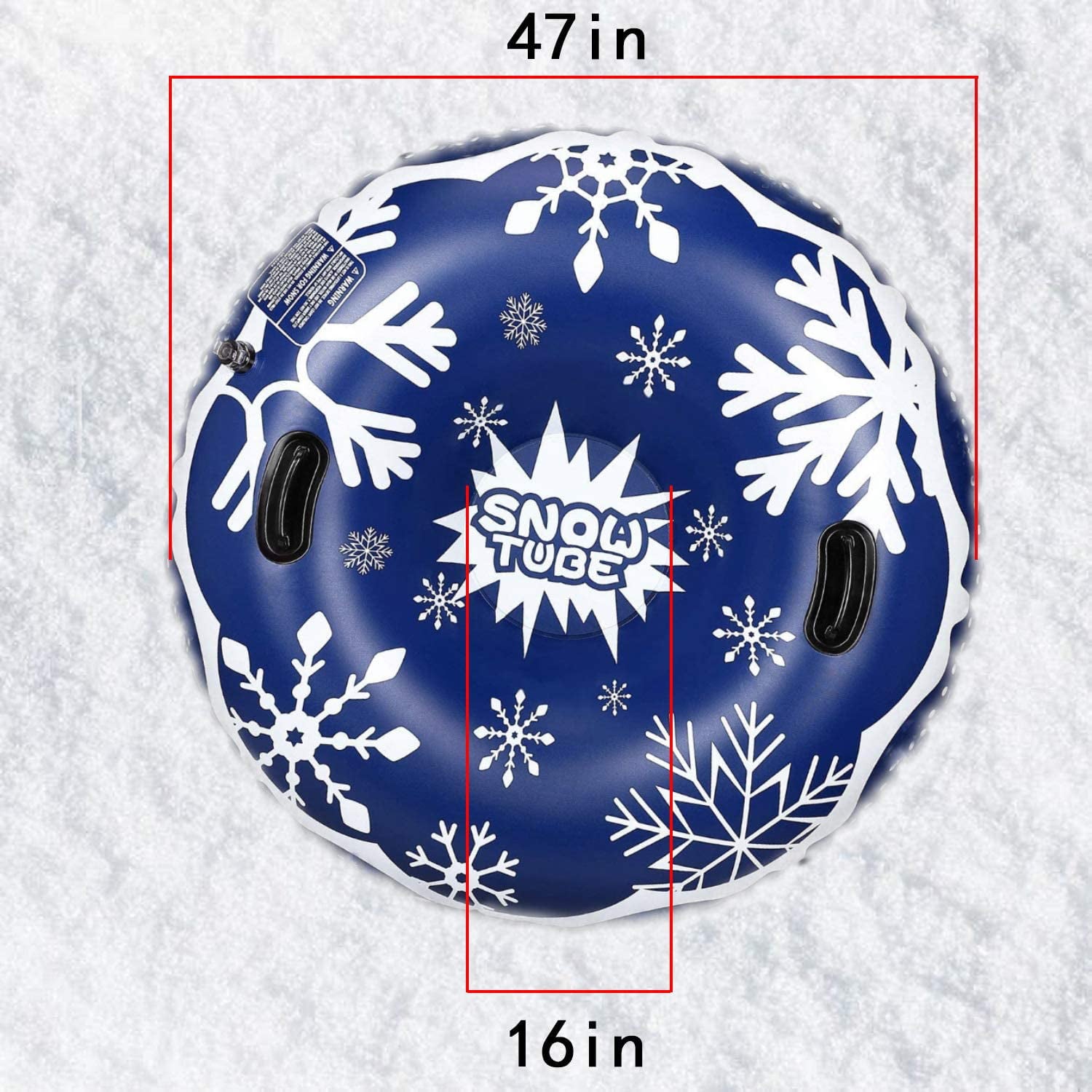 Snow Tube - Winter Saving LONGRV 47 In. Snow Sled, Inflatable Snow Tubes for Sledding Kids, Tubes for Floating with 2 Handles, Snow Sled for Adults and Children for Christmas