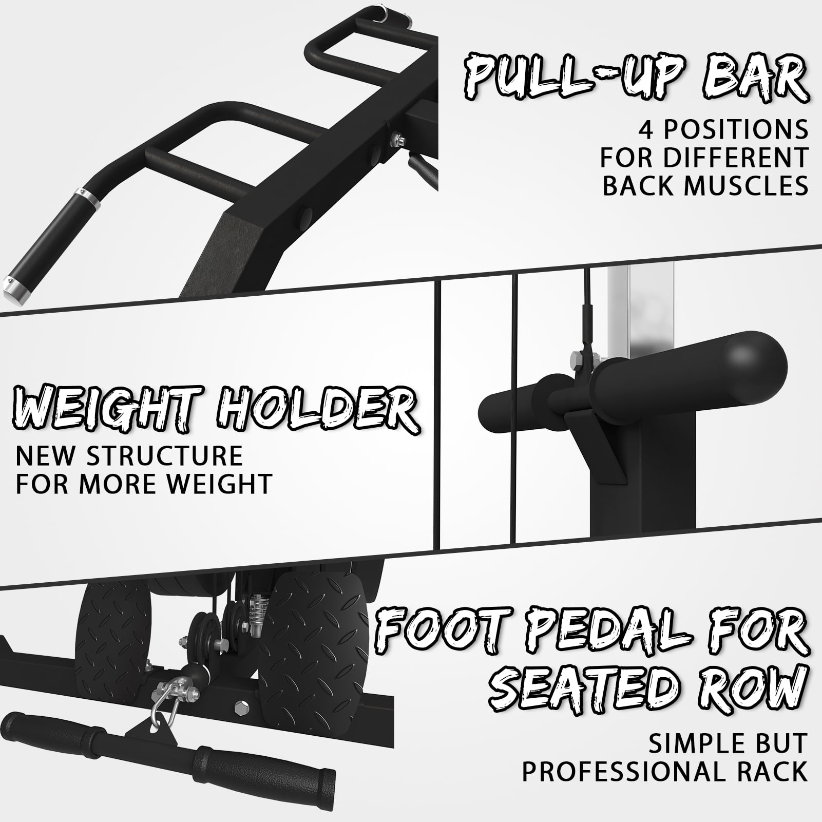 Mikolo Smith Machine Home Gym, Multi-Functional Power Rack with Cable Crossover System, Squat Rack with Weight Bar, Landmine, Dip Bars, T-Bar and Other Attachements