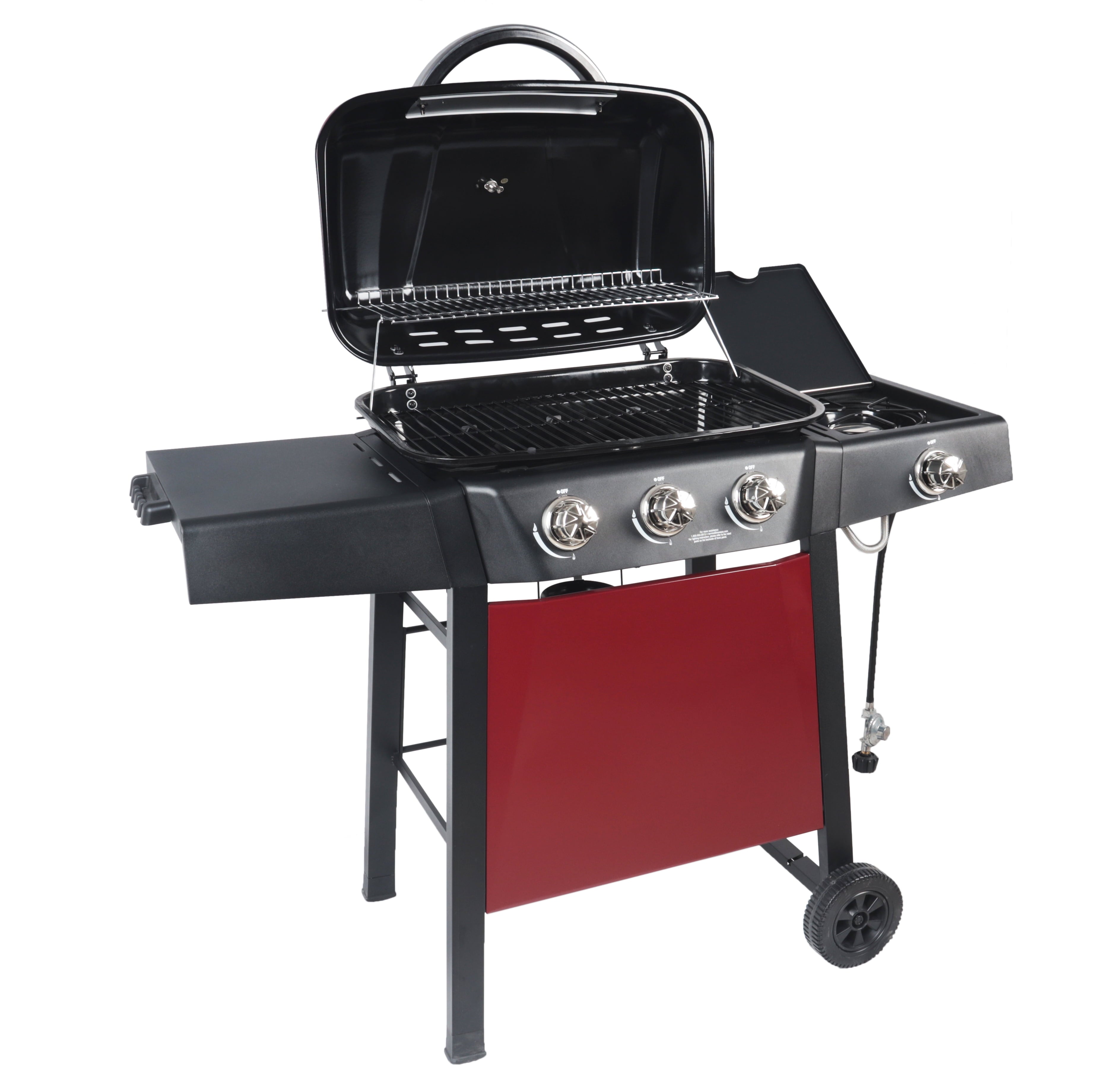 RevoAce 4 Burner Propane Gas Grill Including a Side Burner, Red Sedona, GBC1729WRS