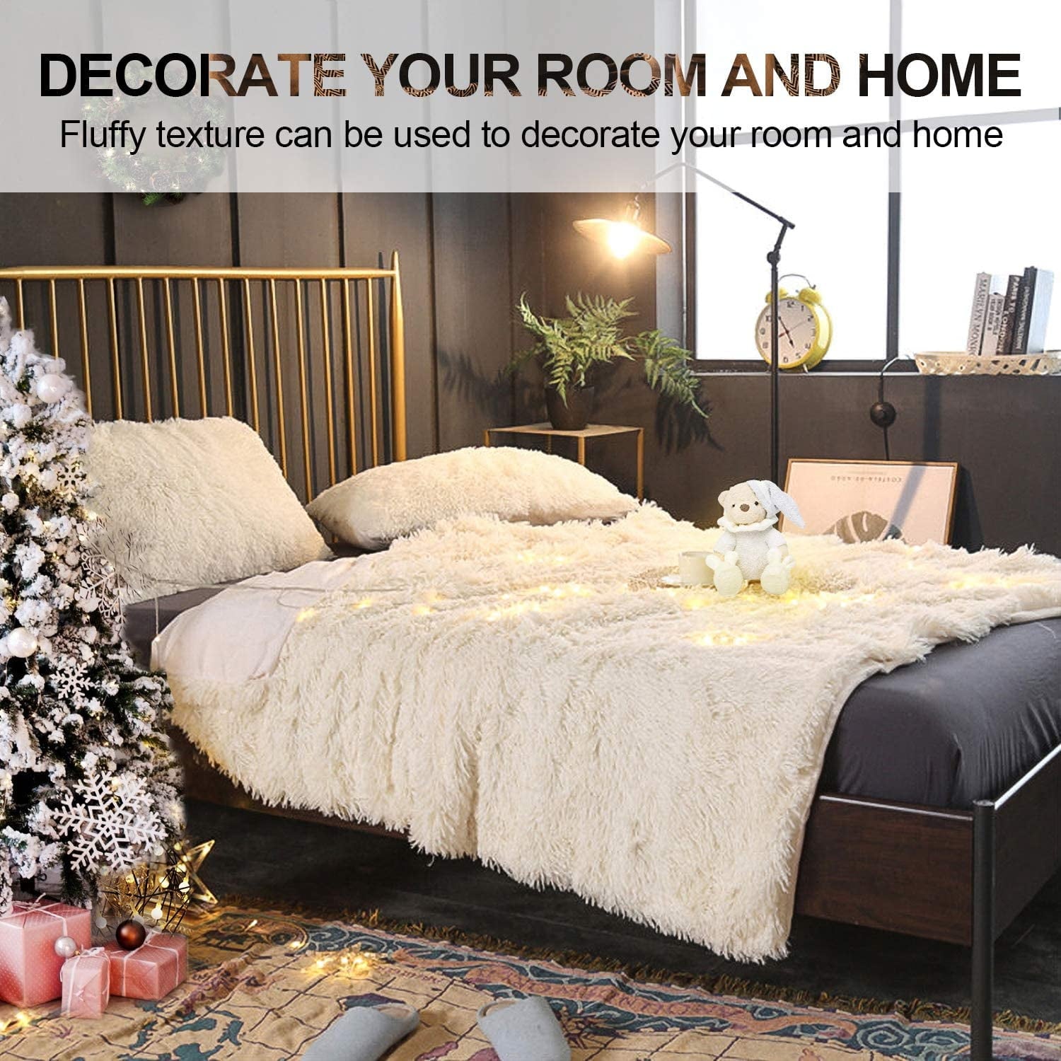 Softlife Extra Soft Faux Fur Throw Blanket with Sherpa Warm Underside, 60