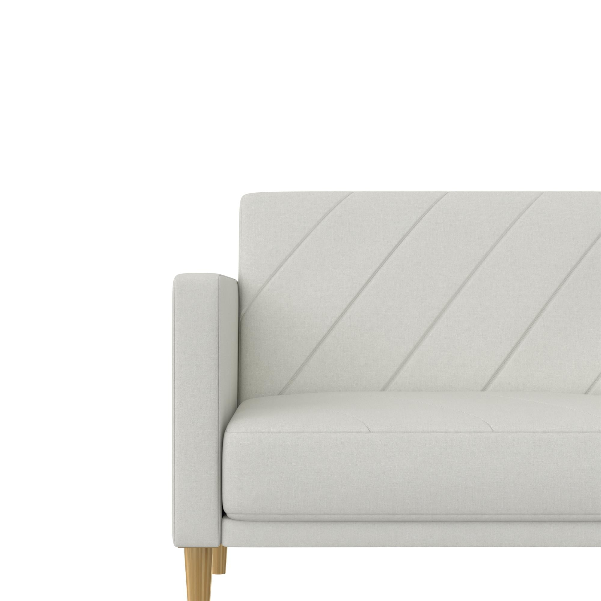 DHP Alicent Futon Sofa Bed and Couch Sleeper, Light Gray Linen