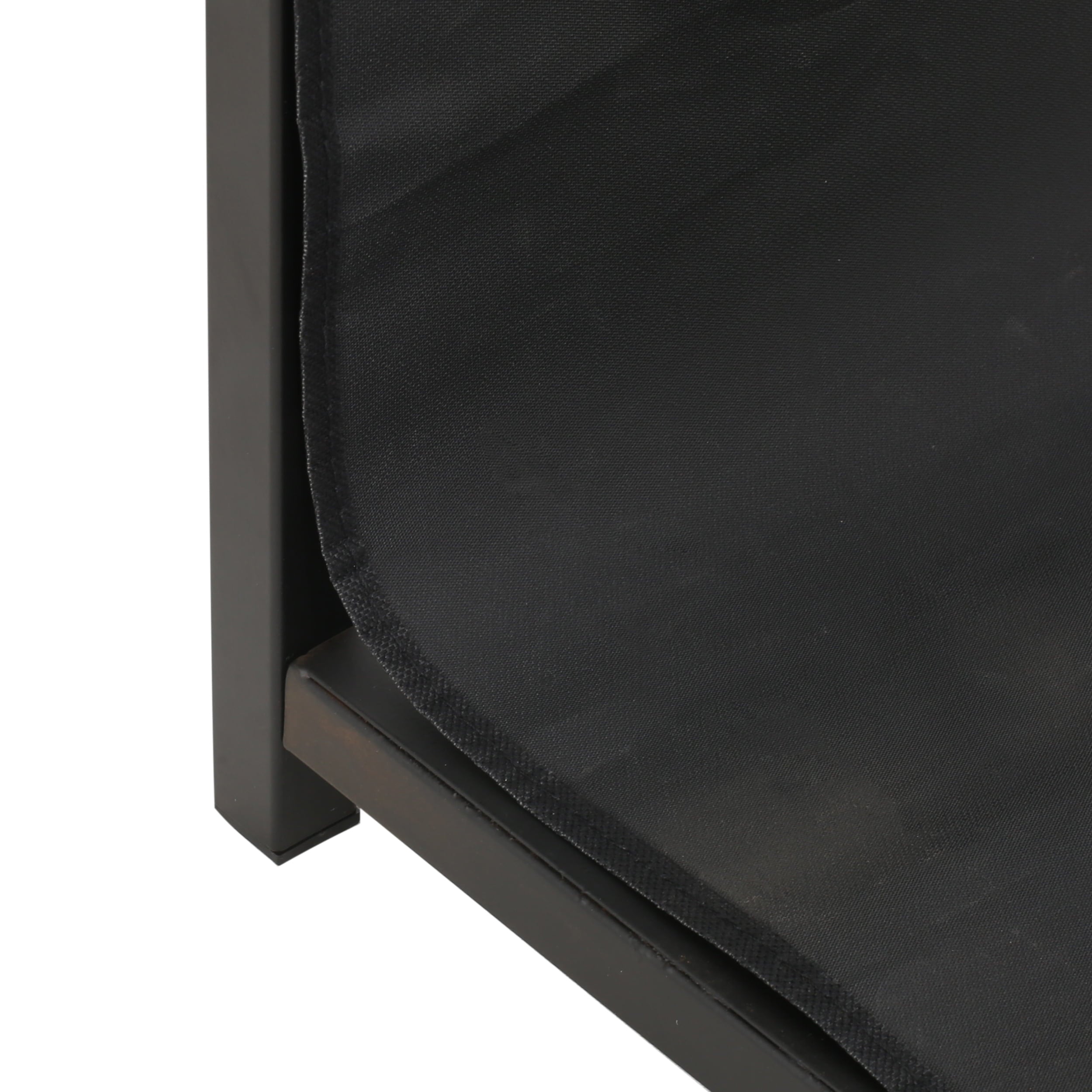 Amir Cosada Iron and Canvas Fireplace Log Holder, Black and Matte Black