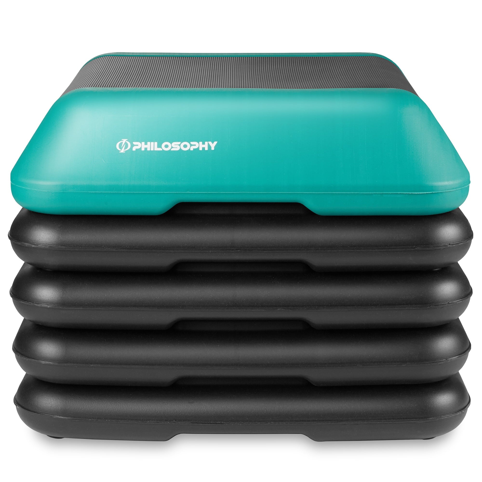 Philosophy Gym Aerobic Exercise Adjustable High Step Platform, with 4 Risers Included - Green