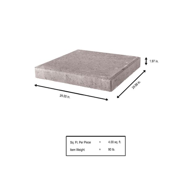 24 in. x 24 in. x 2 in. Greystone Square Concrete Step Stone (28-Pieces/112 sq. ft./Pallet)