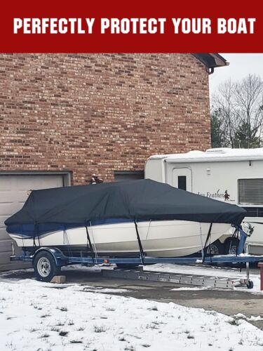 Heavy Duty 600D Marine Grade Polyester Waterproof Boat Cover, All Weather Pro...