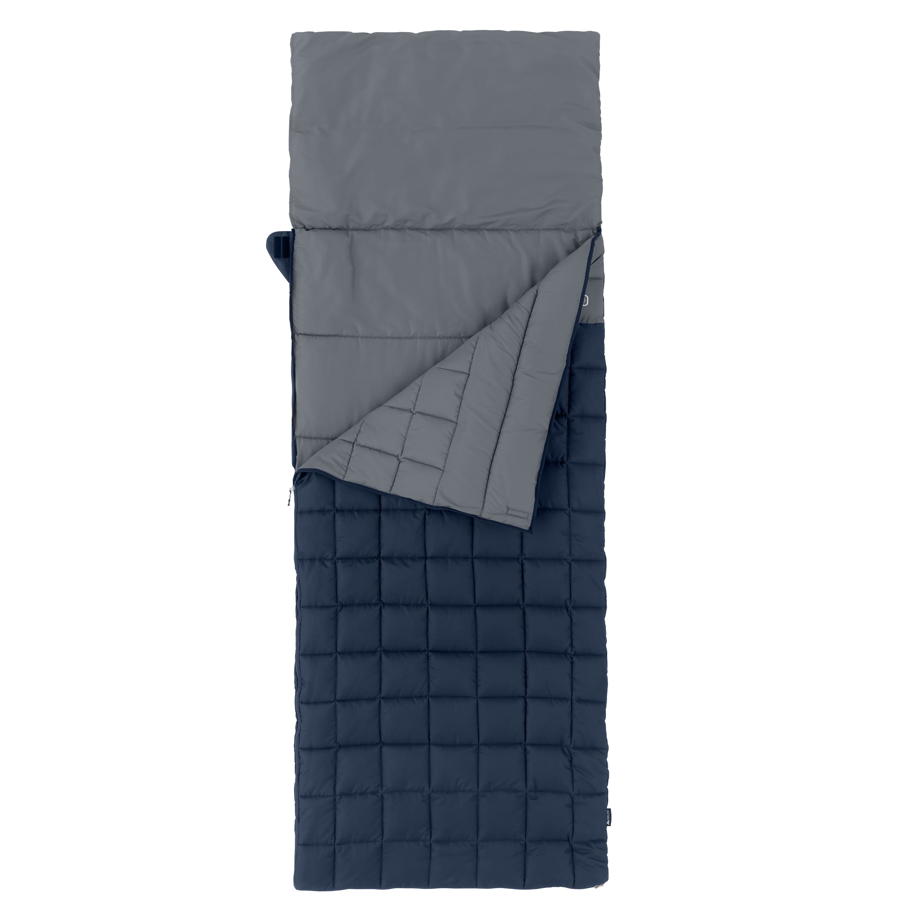 Ozark Trail 40F Weighted Adult Sleeping Bag – Navy & Gray (size 95 in. x 34 in.)
