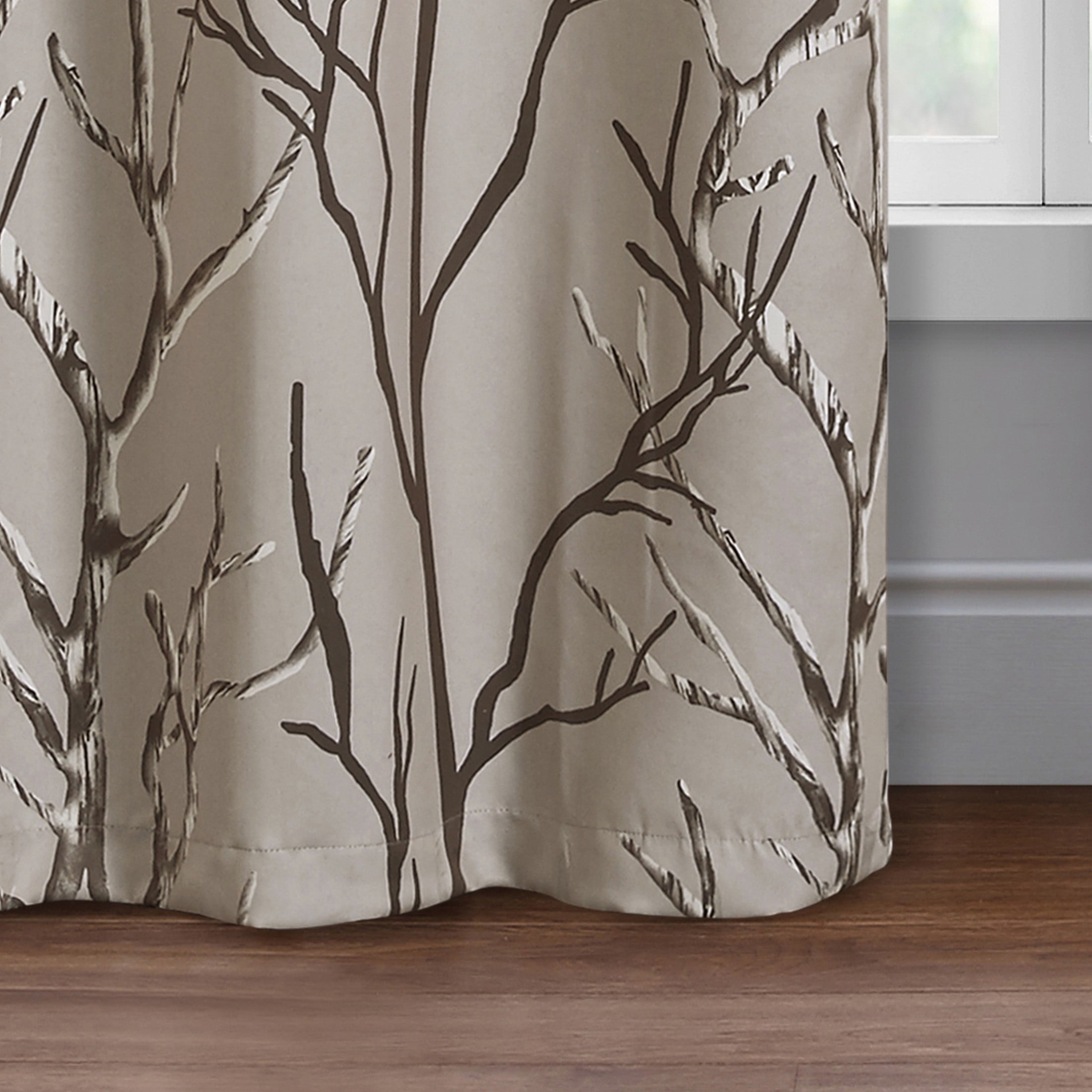 VCNY Home Kingdom Branch Print Grommet Blackout Curtain Panel, Brown, 42
