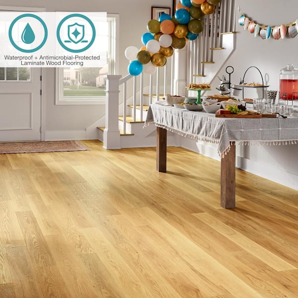 Defense+ Classic Deco Oak 14 mm T x 5.2 in. W Waterproof Laminate Wood Flooring (13.7 sqft/case)