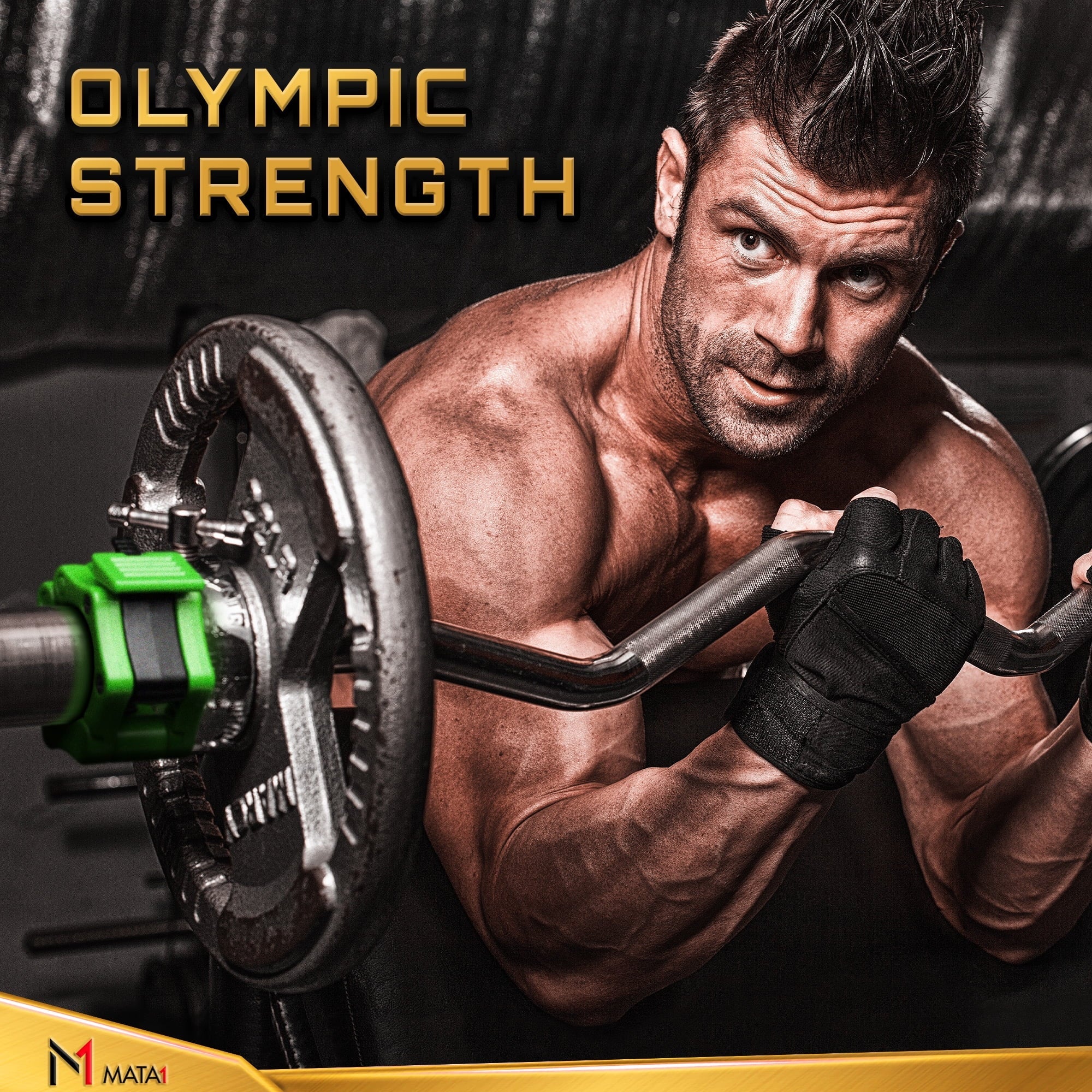 2 inch Olympic Barbell Clips Clamp Barbell Collars Set of 2 Green by Mata1-USA