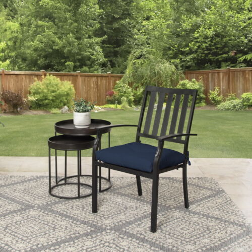 18" x 19" Navy Blue Rectangle Outdoor Seat Cushion (2 Pack)