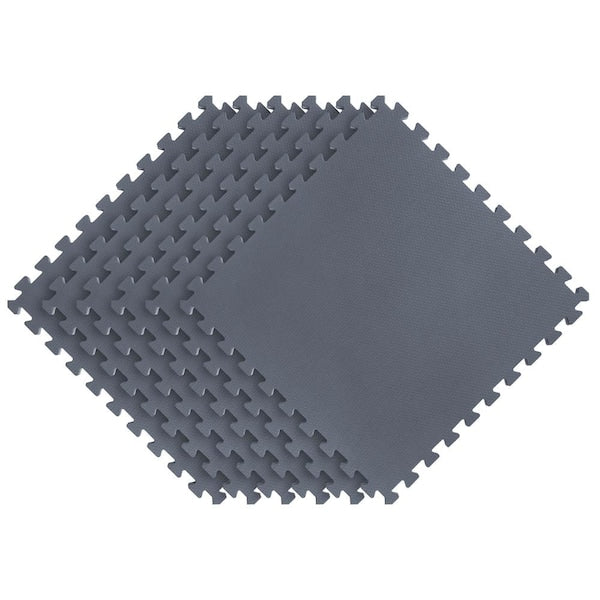 Bohemian Reversible Interlocking Foam Gray 24.8 in. x 24.8 in. x 0.47 in. Floor Tiles (6 pack) (24 sq. ft.)