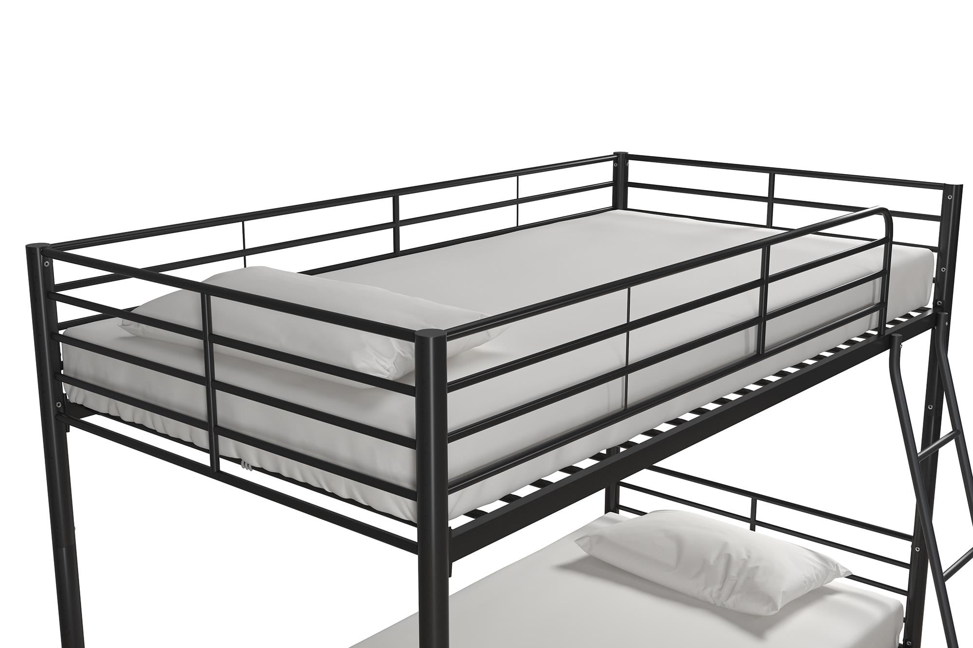 Mainstays Convertible Twin over Twin Metal Bunk Bed, Black