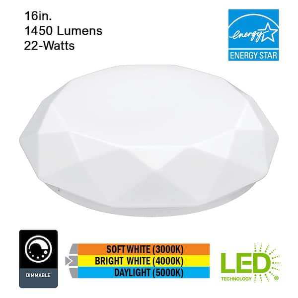 16 in. Diamond Shape Entryway Light LED Flush Mount Ceiling Light 1450 Lumens 3000K 4000K 5000K Dimmable Closet Light