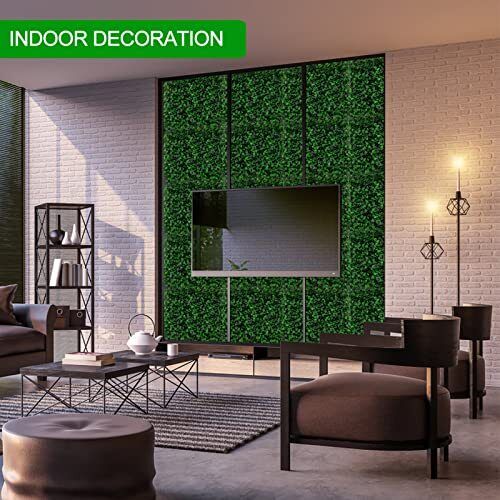 8 PCS Artificial Grass Wall Panels Hedge Plant Backdrop Greenery Privacy Fence