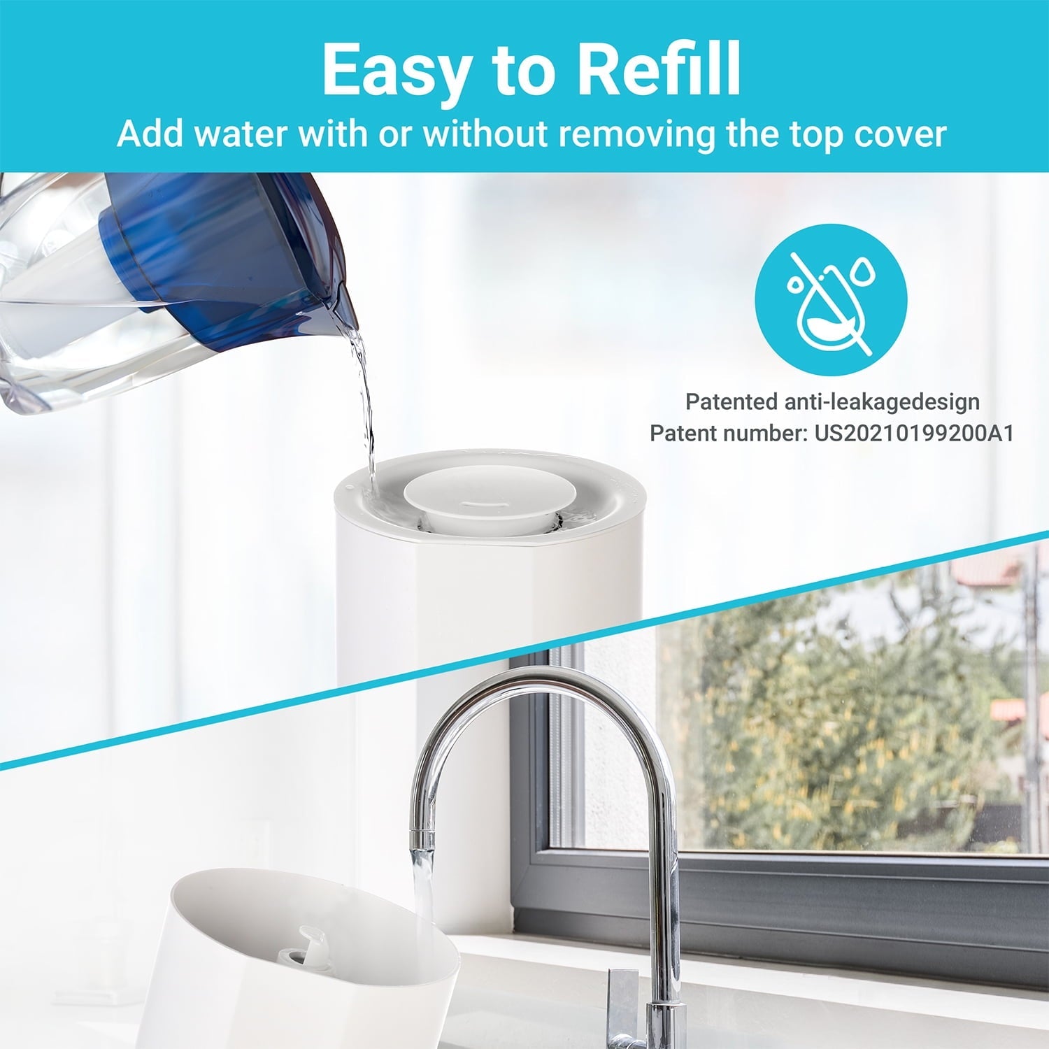 Livatro 4L Top Fill Humidifiers for Bedroom Large Room Nursery, Cool Mist Humidifier With Ultrasonic Quiet, Auto Shut-off and Easy to Clean, Last up to 40 Hours, White