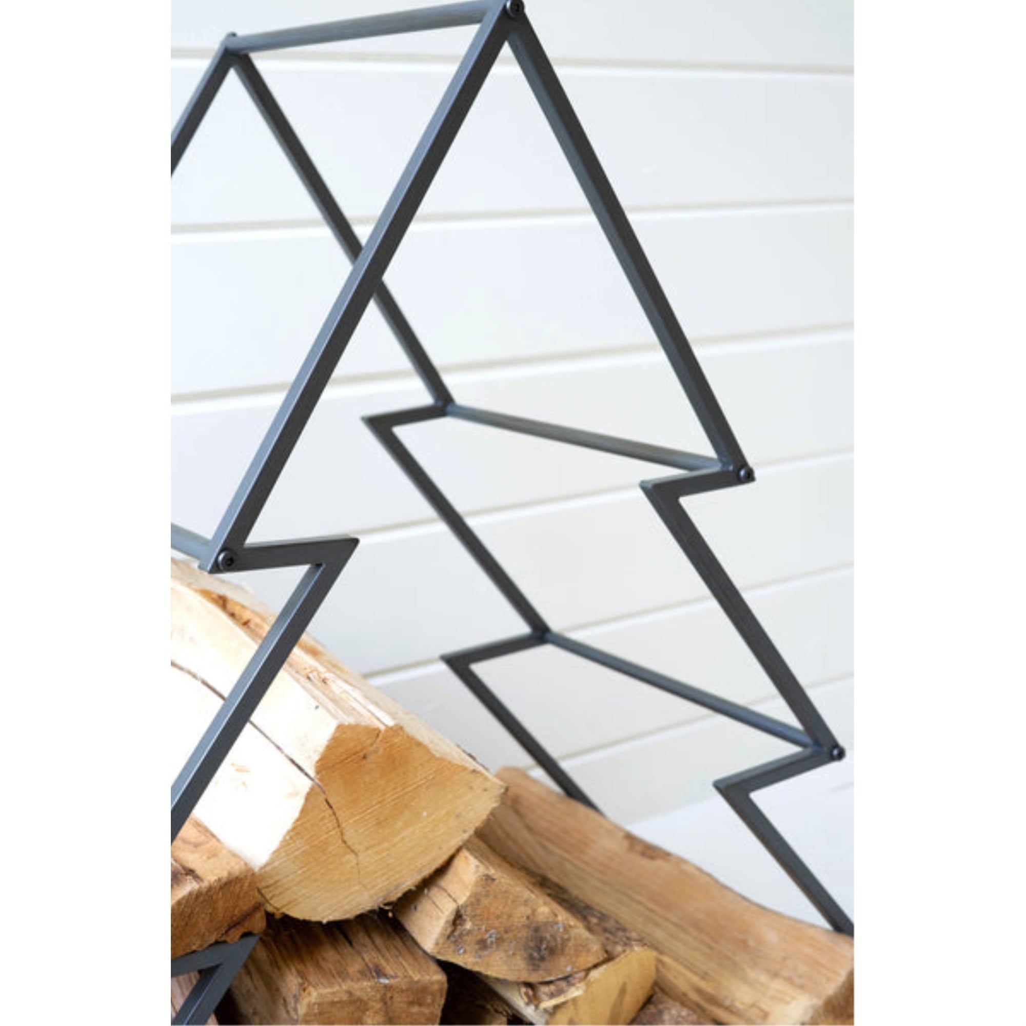 Iron Christmas Tree Firewood Holder