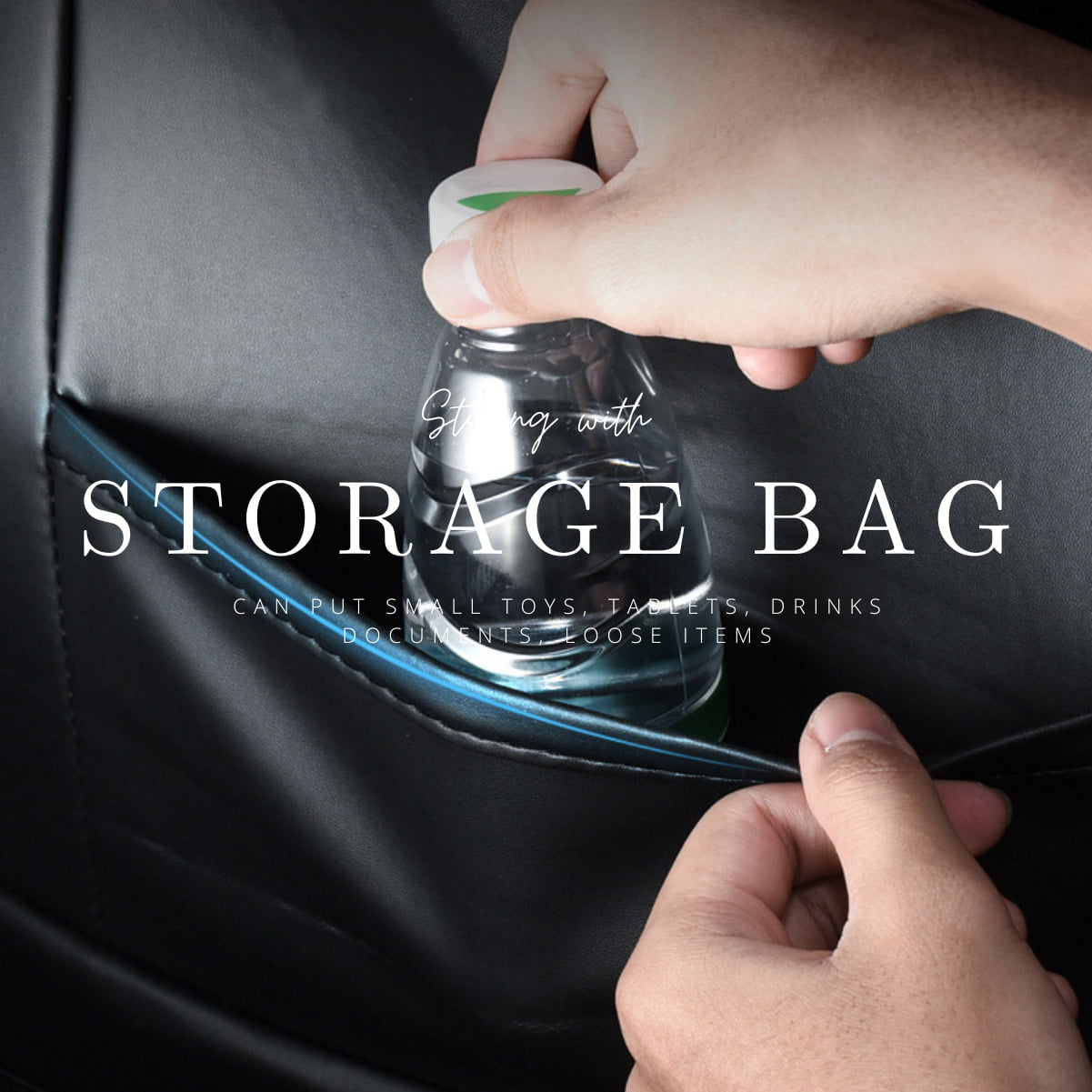 Carshaping Universal Full Surrounded Bling Diamond Crown Soft Leather Front 1PC Car Seat Covers