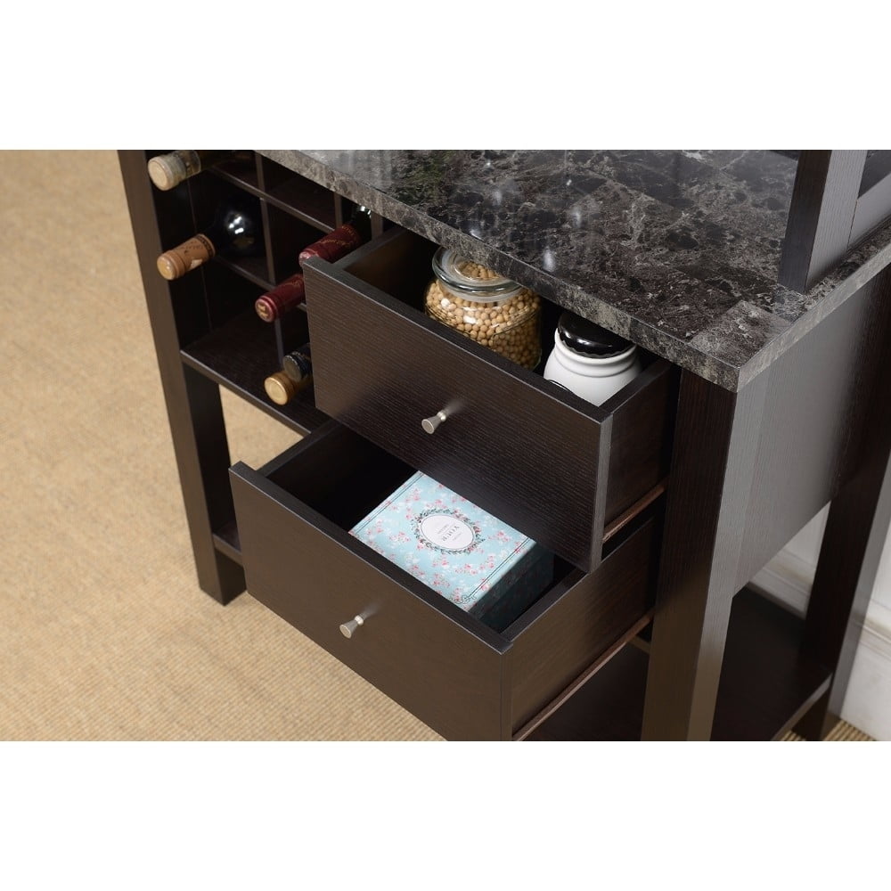 Well Designed Efficient Bakers Rack, Dark Brown- Saltoro Sherpi