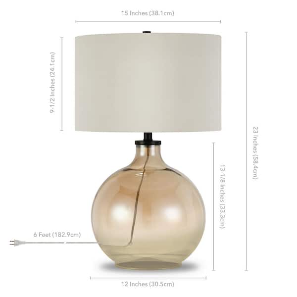 Laelia 24-3/4 in. Gold Luster Glass Table Lamp