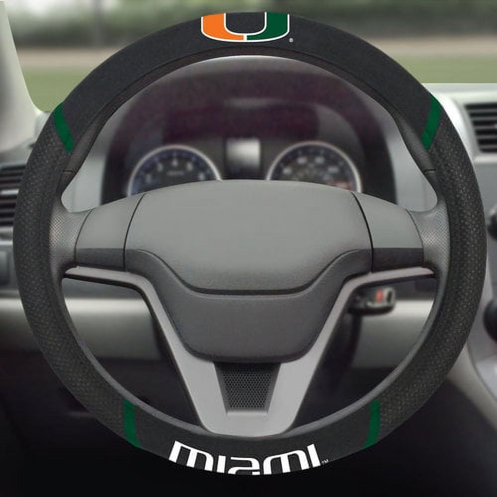 Fan Mats University of Miami Steering Wheel Cover