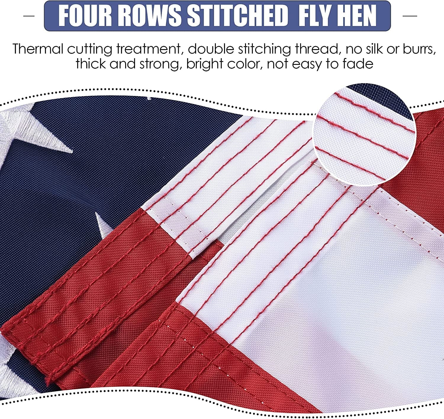 American Flag 4x6 - Made in USA. Premium Large US Flag 4x6 ft. Embroidered Stars and Sewn Stripes - Display with Pride Proudly