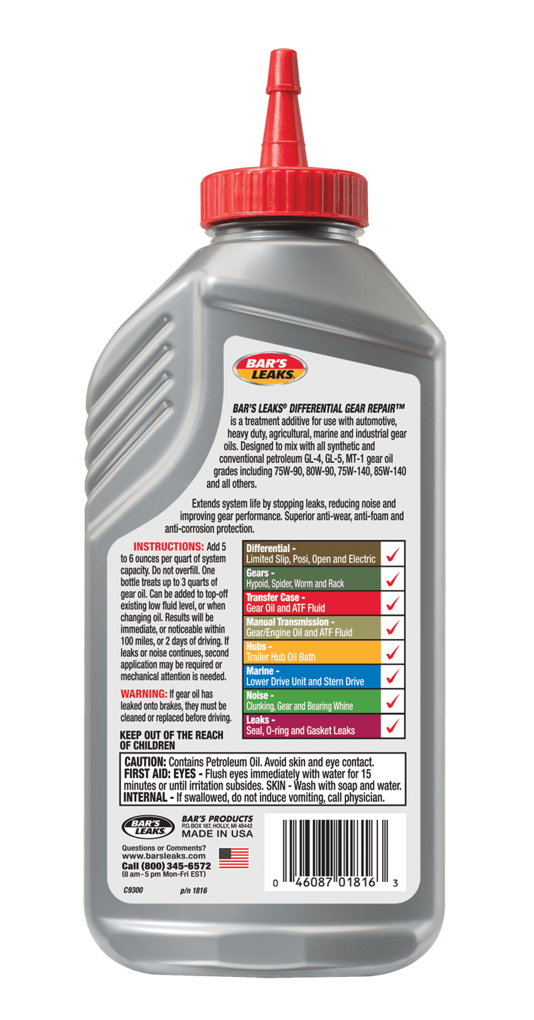Bar's Leaks 1816 Axle and Differential Gear Repair, 16.9 oz