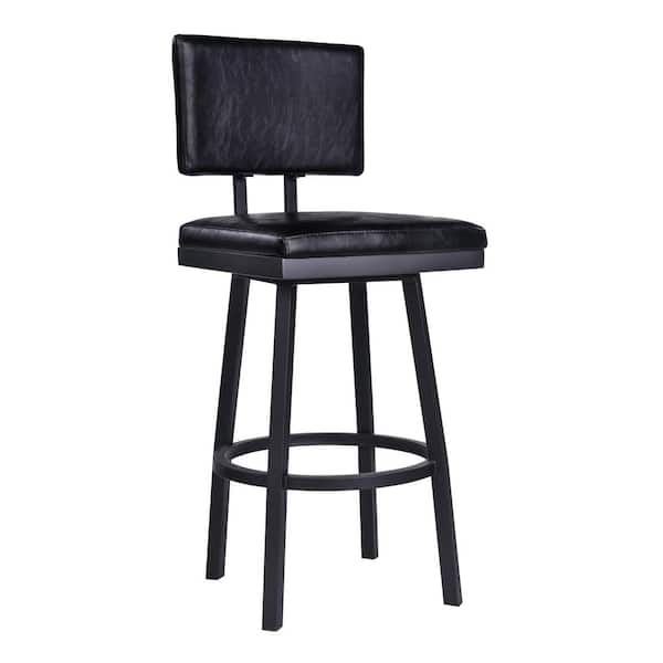 Balboa 26 in. Black Swivel Bar Stool