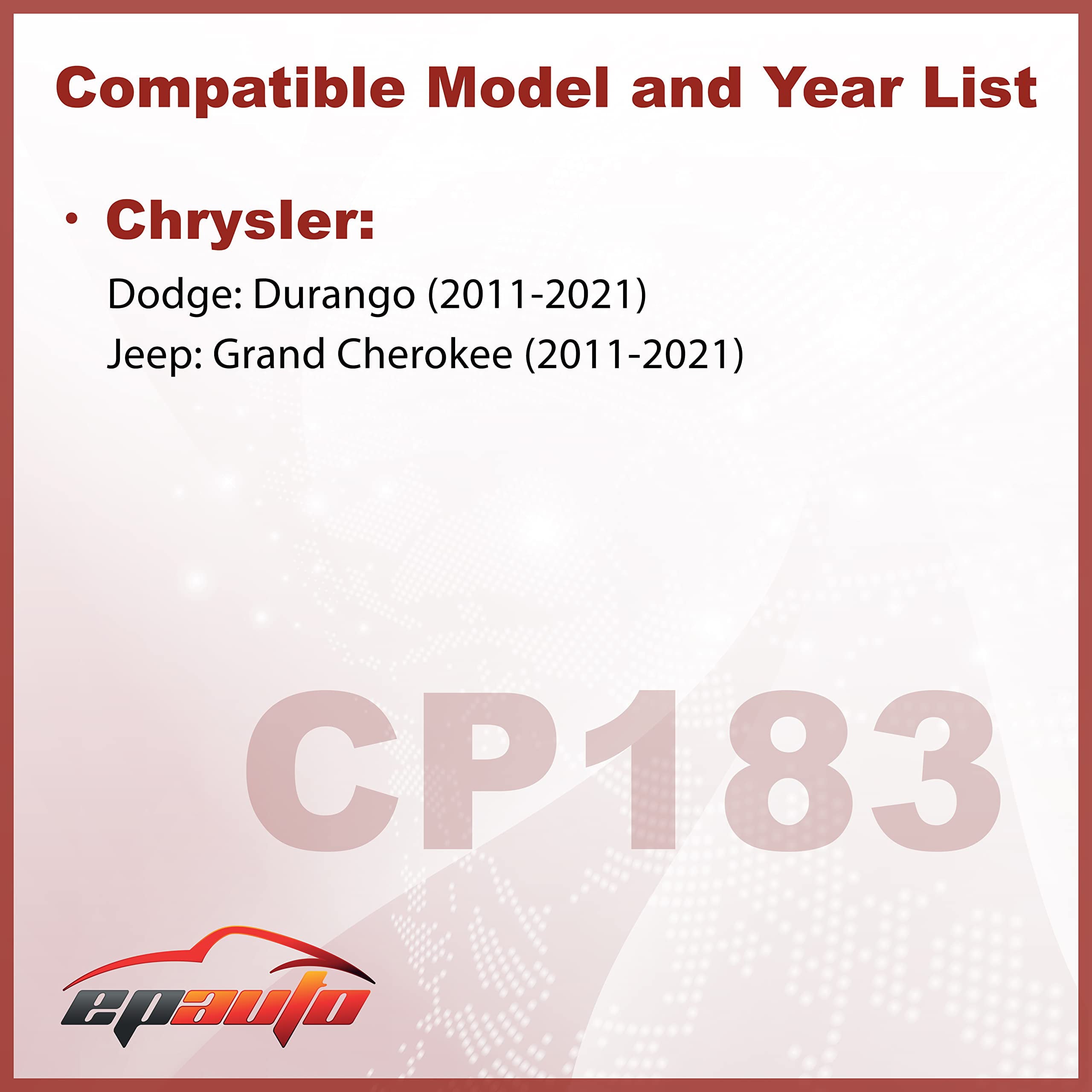 EPAuto CP183 (CF11183) Replacement for Dodge Durango/Jeep Grand Cherokee Cabin Air Filter includes Activated Carbon