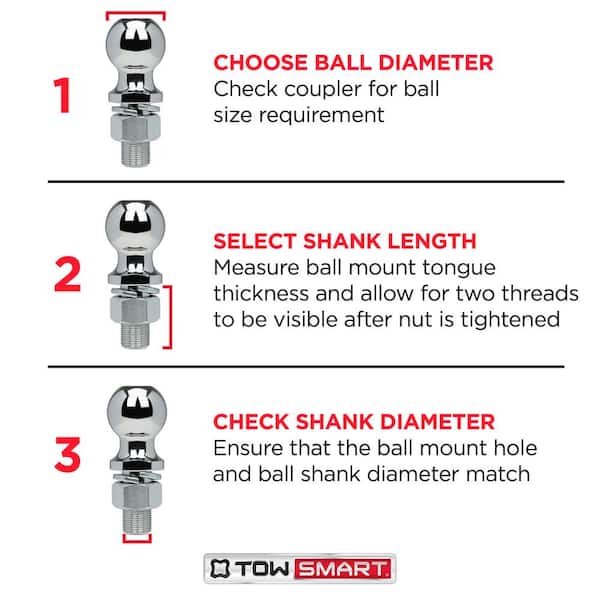 Class 3 Up to 8,000 lb. Swap-A-Ball 1-7/8 in., 2 in. and 2-5/16 in. Ball Diameter Adjustable Hitch Ball System