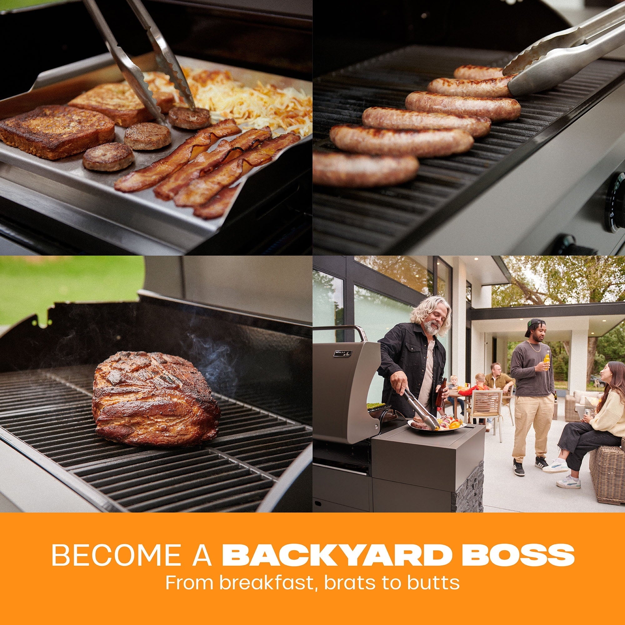 TYTUS 4-Burner Fresno Series Gunmetal Gray + Graphite Stone Island Grill