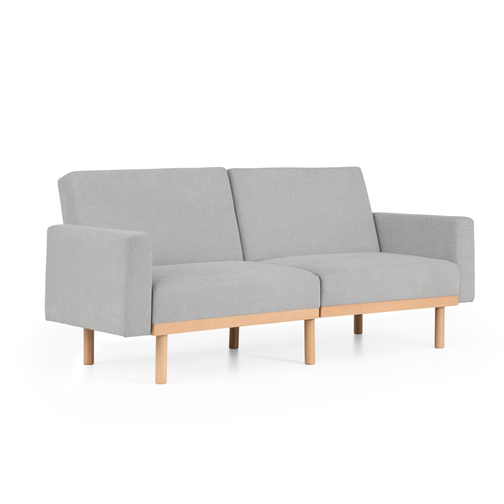 Mayview Upholstered Wood Base Futon, Light Gray