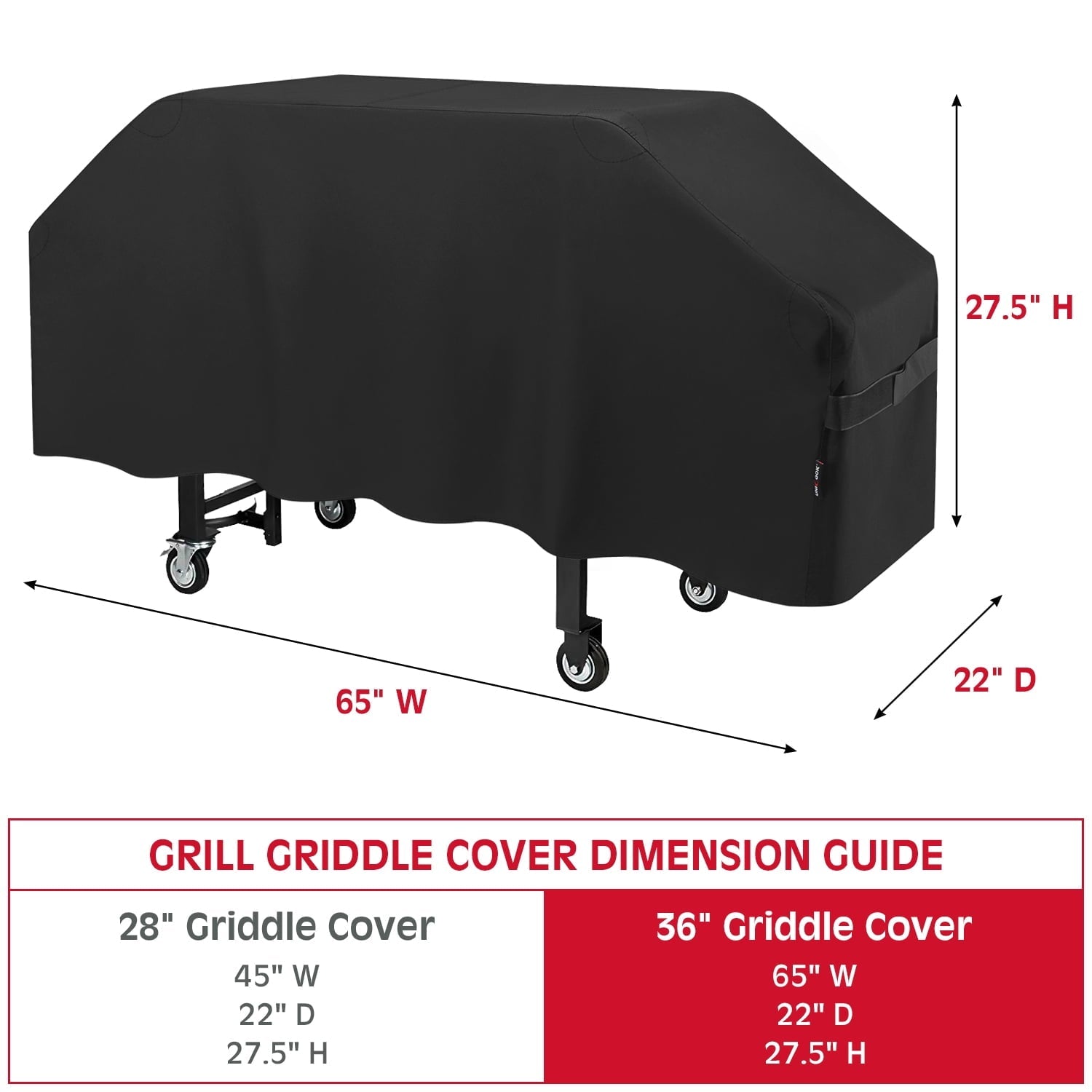 Unicook 36 Inch Outdoor Griddle Cover for Blackstone Griddle Cooking Station, Waterproof 4-Burner Flat Top Grill Cover with Sealed Seam Compatible for Blackstone 1554 1825 and Camp Chef 600