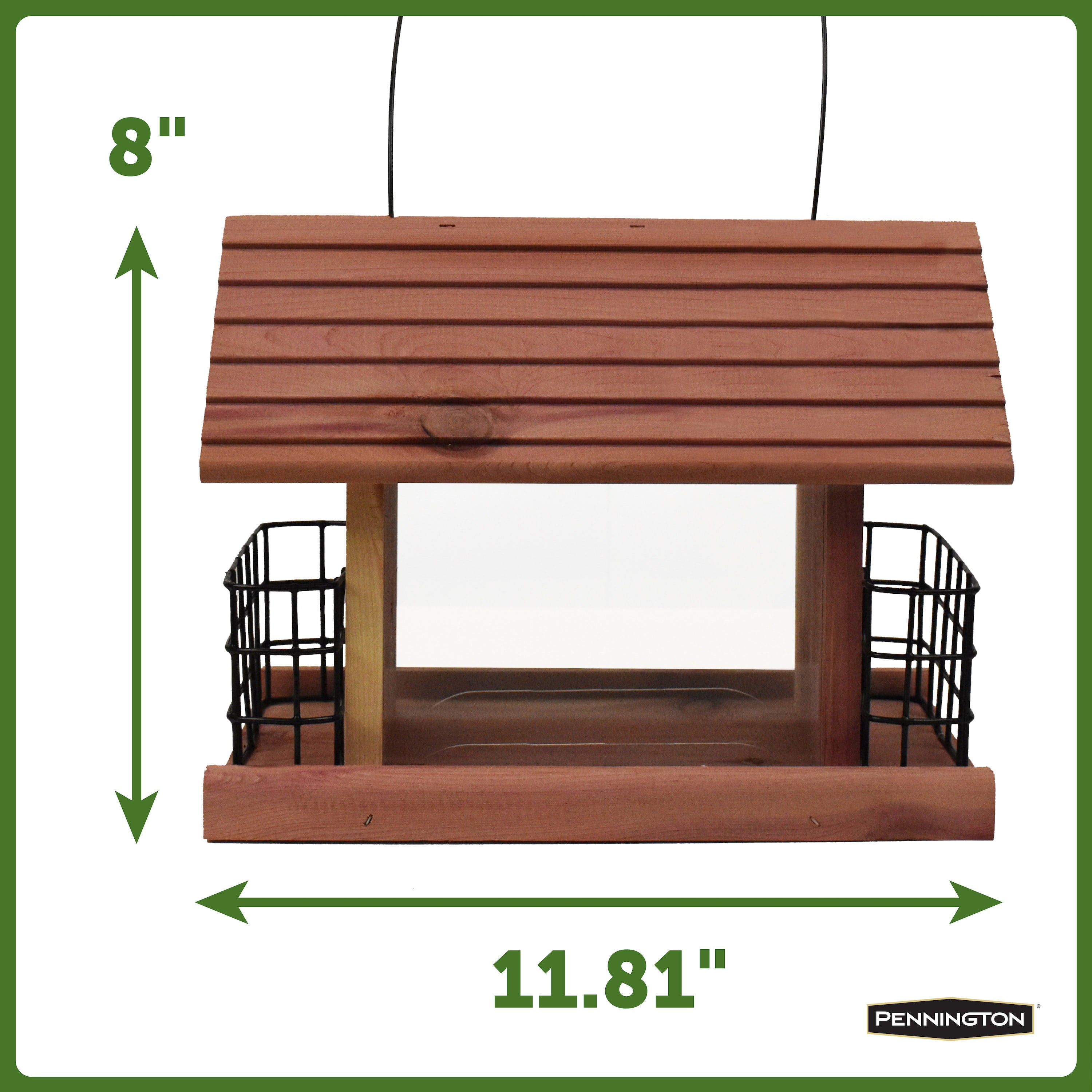 Pennington Red Cedar Snack Shack Wild Bird Feeder, 3.75 lb. Capacity