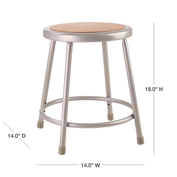 18 in. Grey Heavy-Duty Steel Stool (2-Pack)