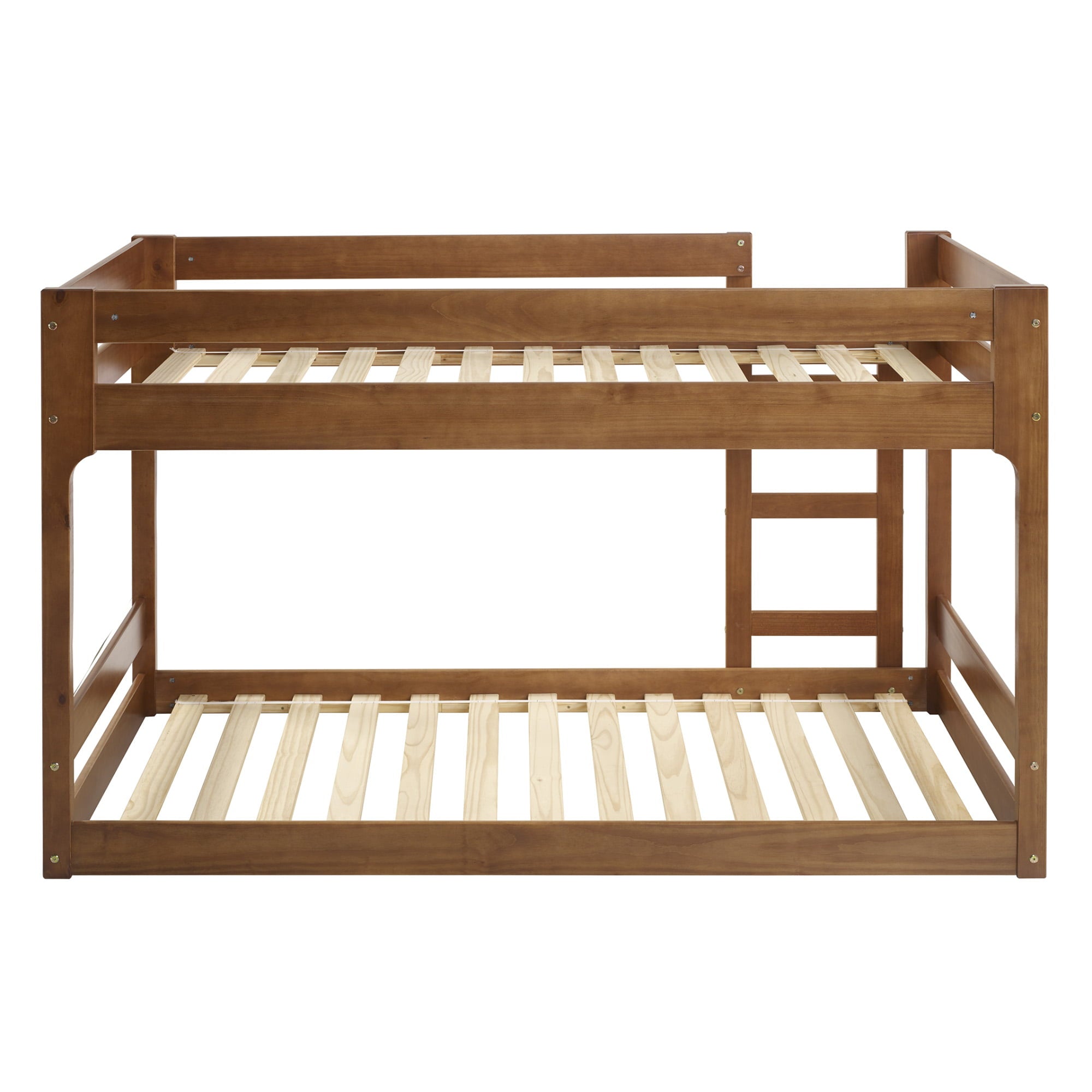 Walker Edison Modern Twin Over Twin Youth Bunk Bed, Caramel