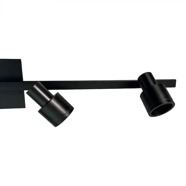 3 ft. 4-Light Matte Black Hard Wired Track Lighting Kit with Gimbal Head, Bulbs Included