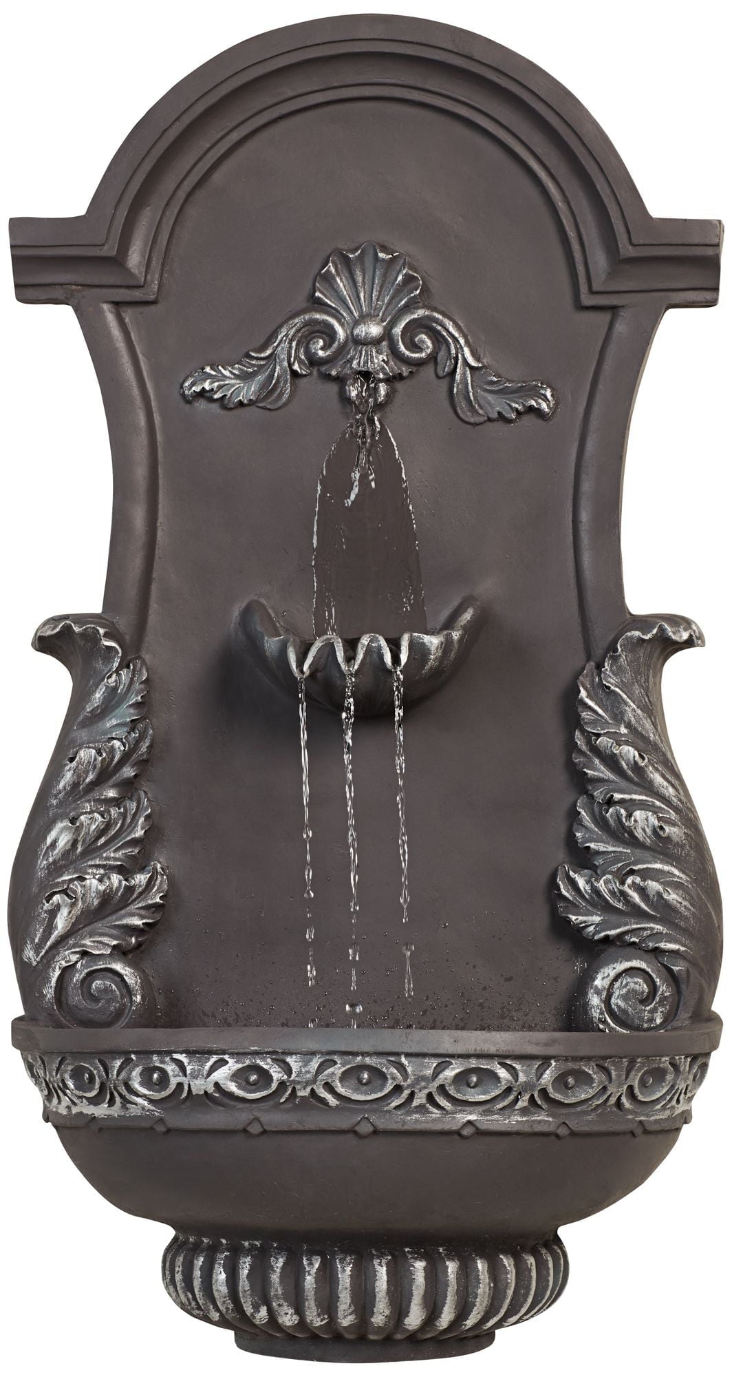 John Timberland Tivoli Grey Ornate Rustic Outdoor 2 Tier Outdoor Wall Water Fountain 33