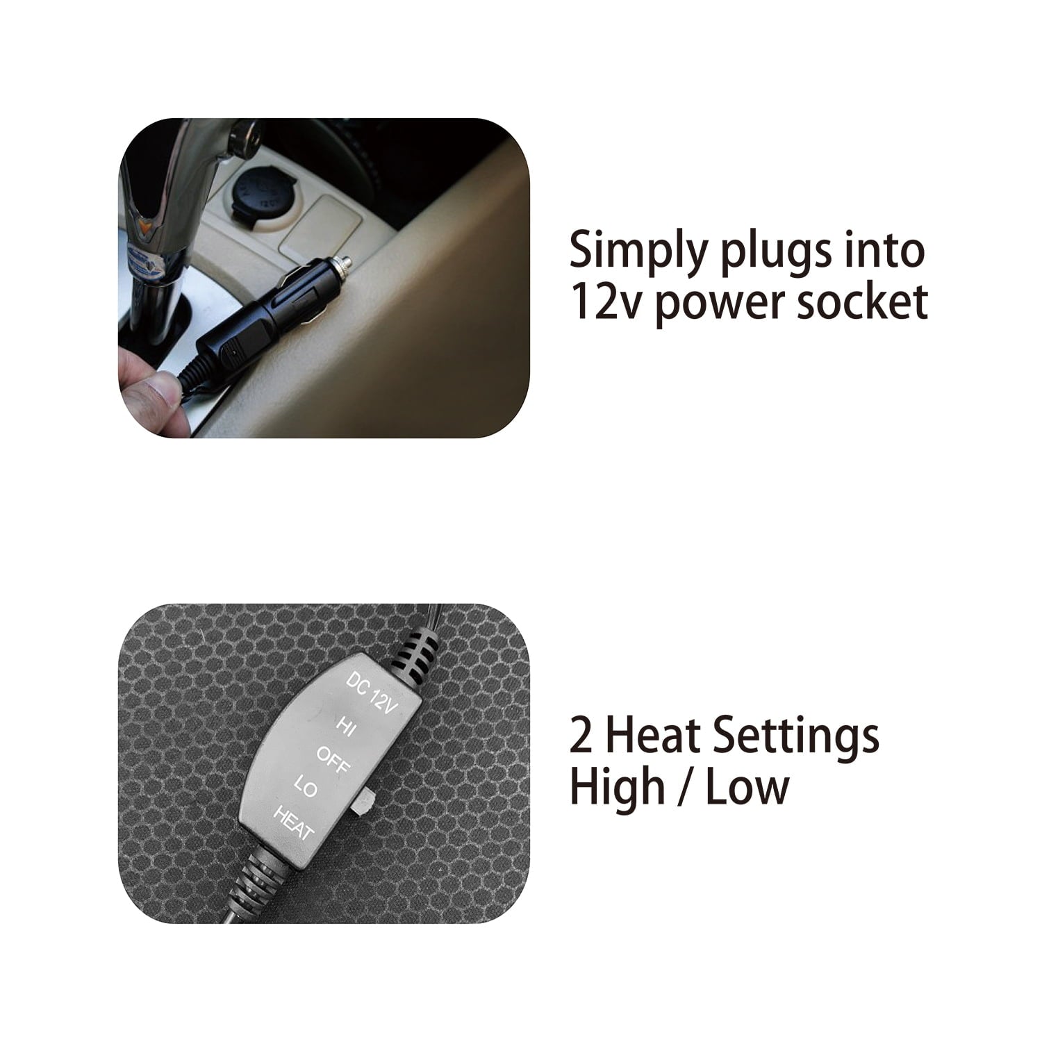 AutoDrive 12-Volt Heated Seat Cushion, Auto Shut-off Assembled Product: 39 in H x 19 in W x 1 in D