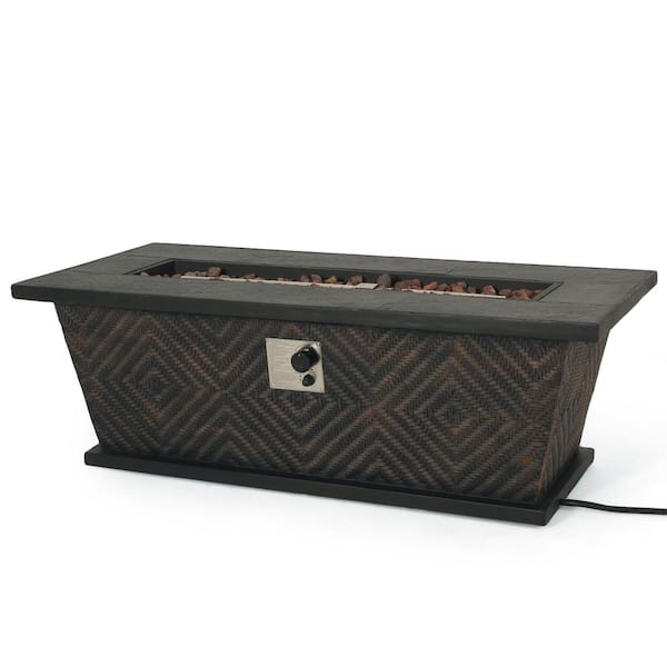 Abilene Brown Rectangular Stone Fire Pit (No Tank Holder)
