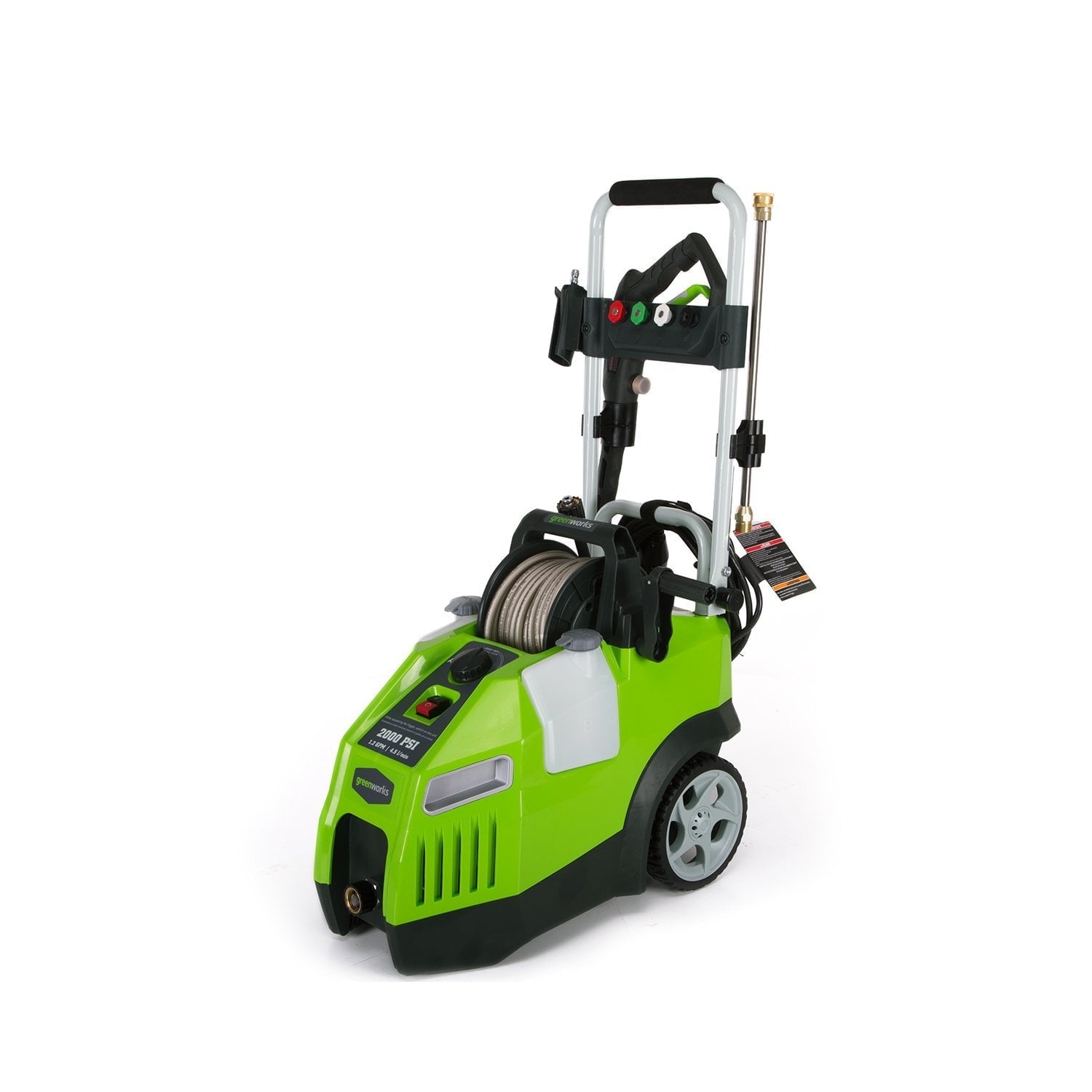 Greenworks 2000-PSI 13 Amp 1.2-GPM Corded Electric Pressure Washer with Hose Reel, GPW2001