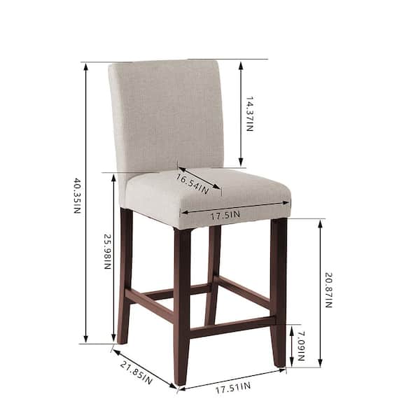 Banford Riverbed Beige Upholstered Counter Stool with Back (Set of 2)