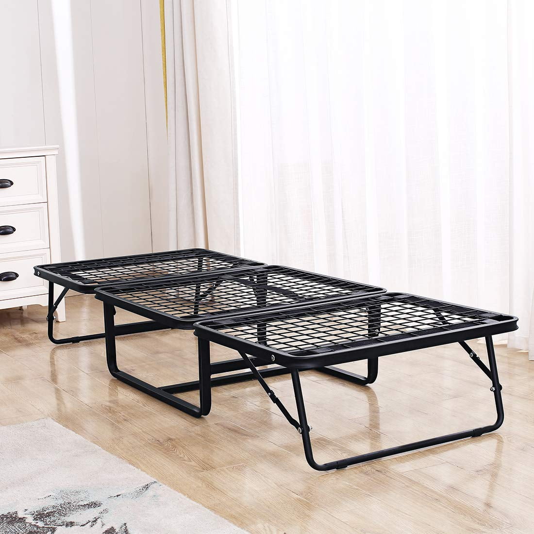 Tatago Ottoman Folding Bed with Steel Mesh Wire Lattice Base, 78
