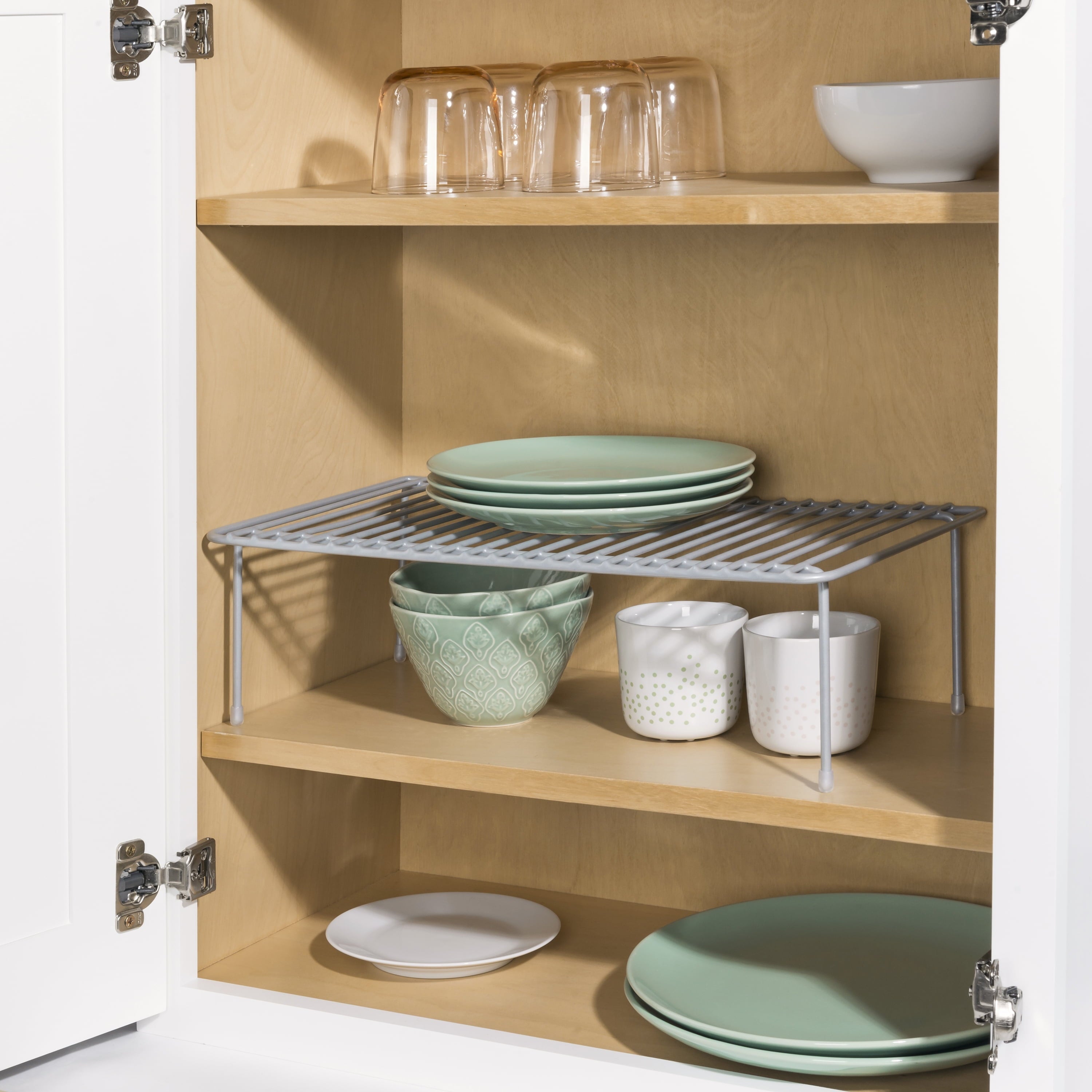 Home Basics Medium Heavy Weight Vinyl Coated Steel Helper Shelf, Silver